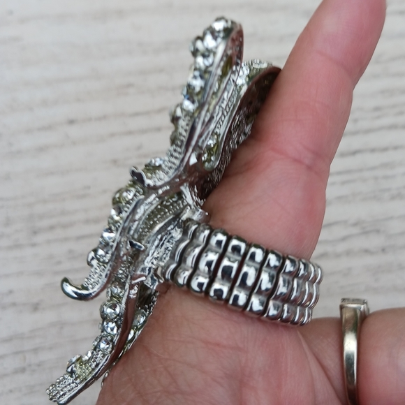 Vintage Rhinestone Octopus Stretch Ring or Necklace Piece - Picture 10 of 12